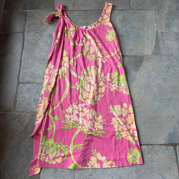 Rare Vintage Lilly Pulitzer Silk Cotton Tie Shoulder Sundress XS Floral - Picture 1 of 5